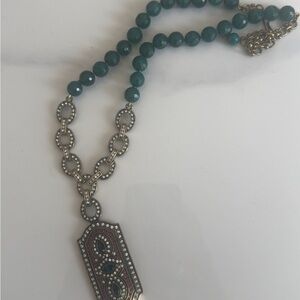 Heidi Daus "A Deco-dent Desire" Green Chalcedony Beaded Necklace